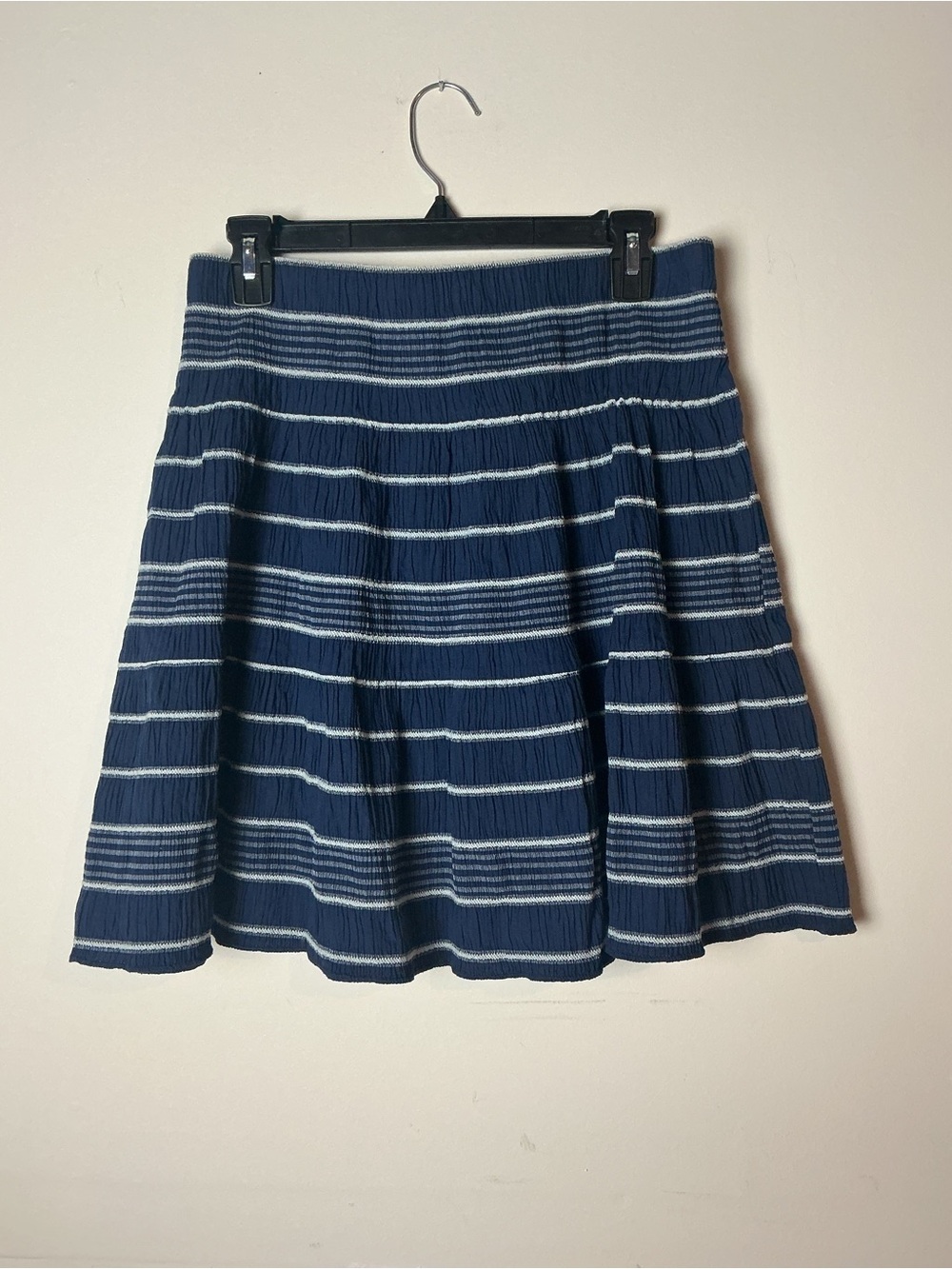 Max Studio Blue White Striped A-Line Skirt Women’s M